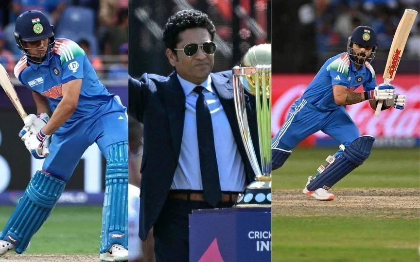 Shubman Gill, Virat Kohli and Sachin Tendulkar [Source: AFP]