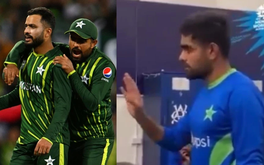 Babar Azam and Mohammad Nawaz [Source: @ShoaibK81606612/X.com]