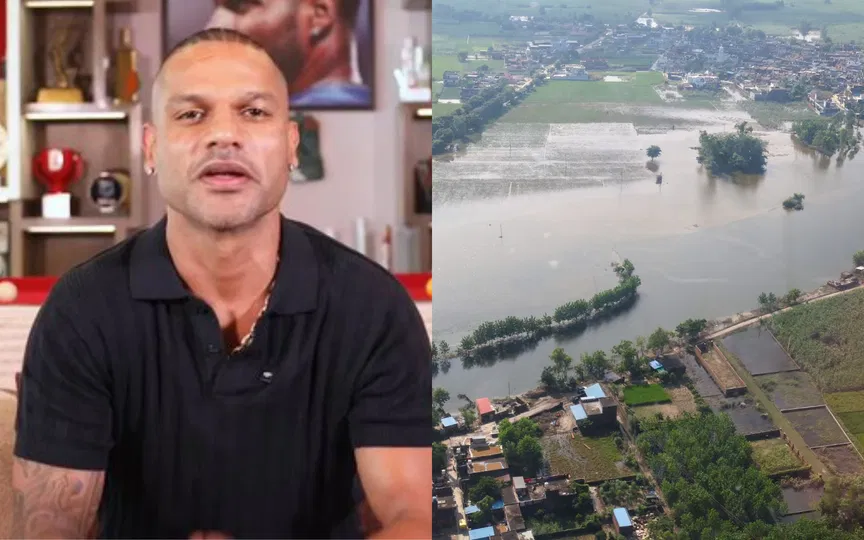 Shikhar Dhawan's appeal for Punjab floods rescue operation [Source: @SDhawan25, @narendramodi/X.com]