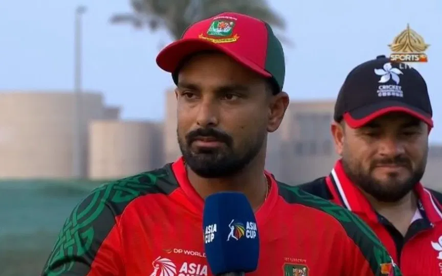 Litton Das During Toss - (Source: @BanglaCricket/X.com)