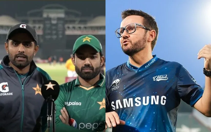 माइक हेसन और बाबर-रिज़वान (Source: @dhillow_/x.com, @babar_thechamp/x.com)