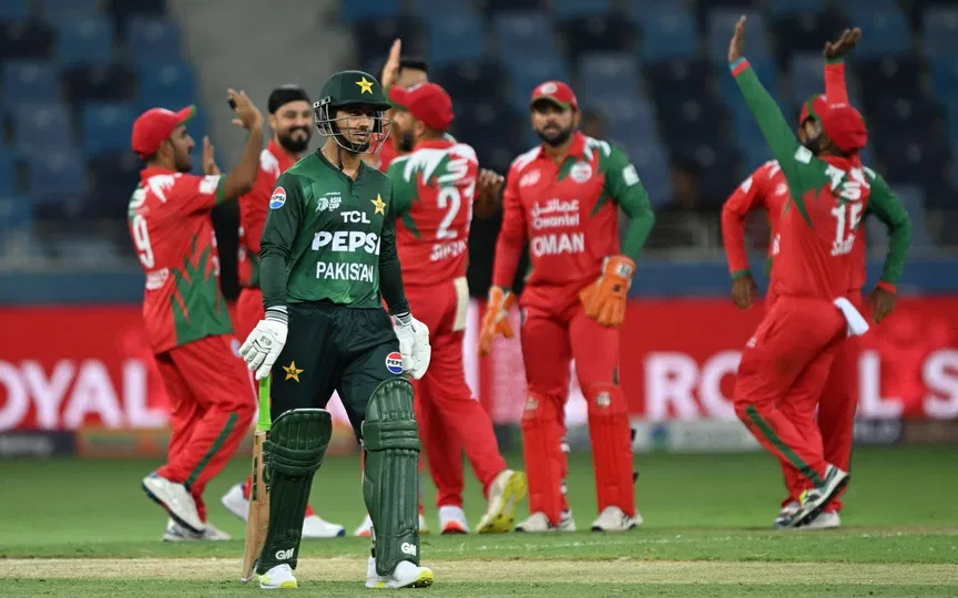 Saim Ayub against Oman (Source: @Crex_live/X.com)