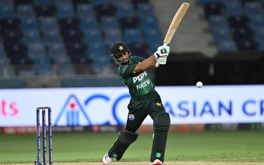 Mohammad Haris score runs vs Oman [Source: AFP Photo]
