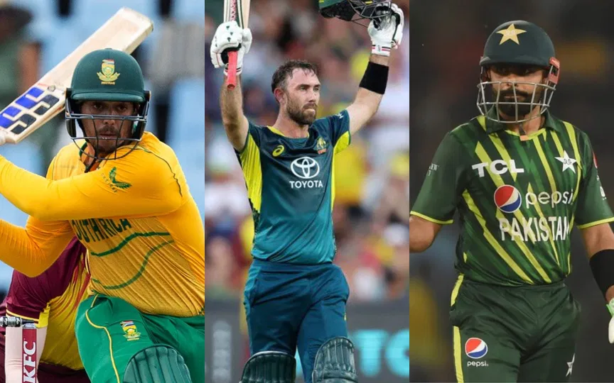 5. Quinton de Kock, Babar Azam, Glenn Maxwell - 6 times [Source: @Inayatt__56, @ProteasMenCSA, @Thalassemia_7/X.com]