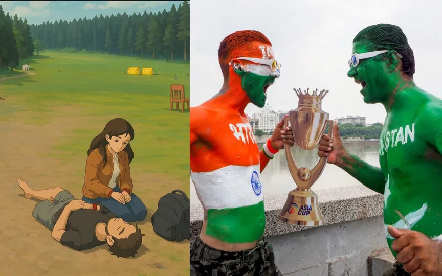 Emotions around IND vs PAK match [Source: X, AFP Media]
