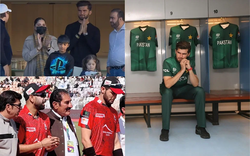 Shaheen Afridi with family (X.com/@Vikrant_1589, @ahtashamriaz22, @shan_afridi7)