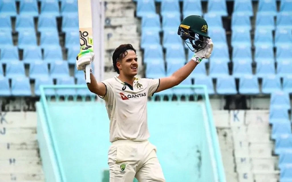 Sam Konstas smashes century vs India A (Source:@OneCricketApp/X.com)