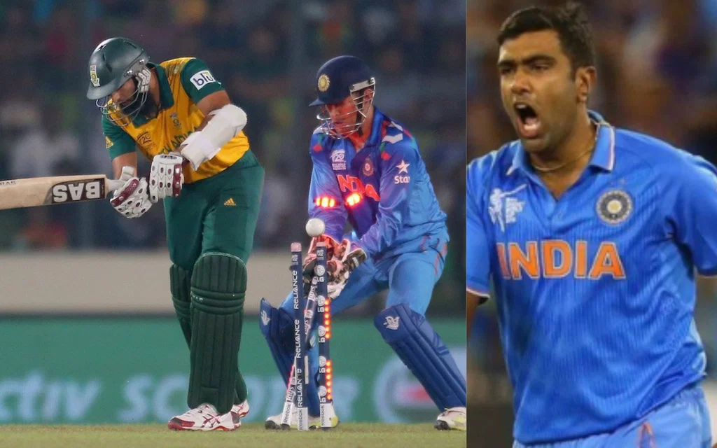 R Ashwin bowled a sensational ball to Hashim Amla [Source: @on_drive2306,@Shebas_10dulkar/x.com]