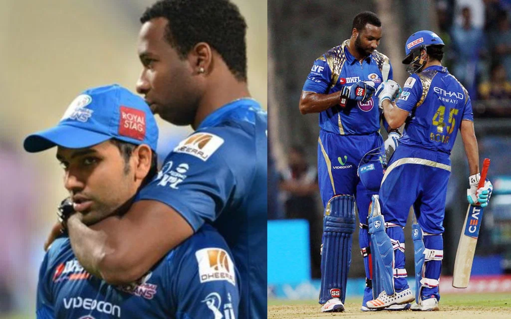 Rohit Sharma and Kieron Pollard for MI (Source:@MIFansArmy/X.com)