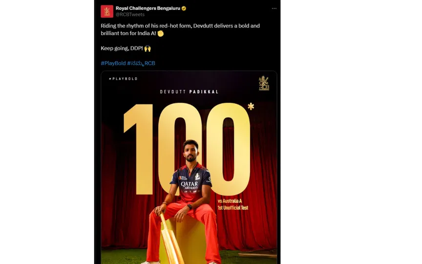 RCB's tweet [Source: @RCBTweets/X.com]