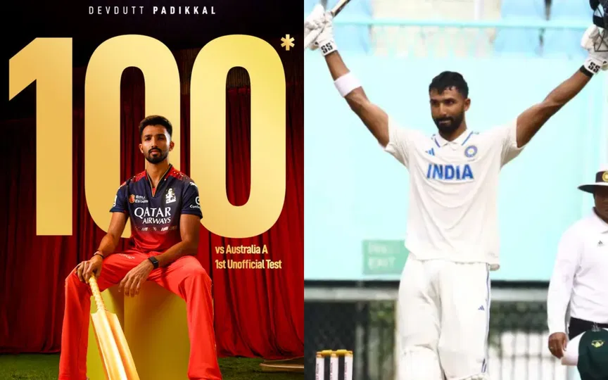 "Riding The Rhythm": RCB Celebrates Devdutt Padikkal After His Stunning Ton For India A