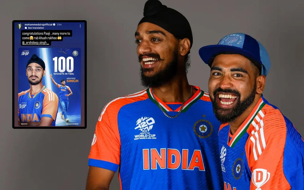 Mohammed Siraj congratulates Arshdeep Singh [Source: @kream_brulee/X.com]