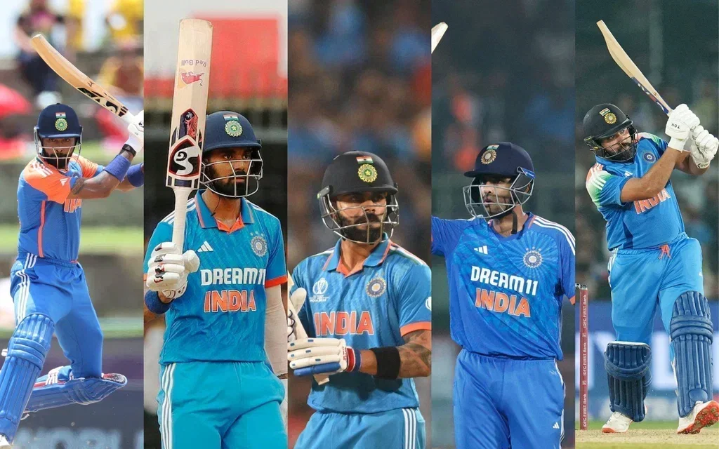 Pandya, Rahul, Kohli, Suryakumar and Rohit (Source: @BCCI/X.com)