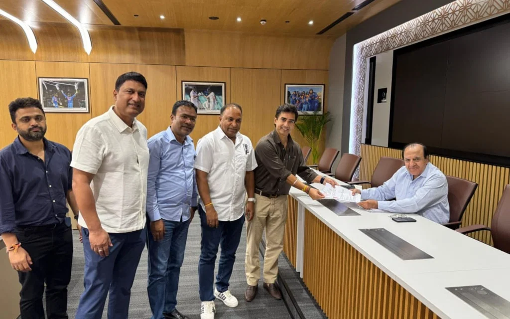 Mithun Manhas Files Nomination (Source: @toi_gauravG/x.com)