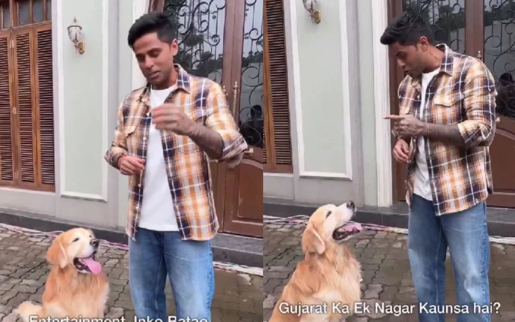 Suryakumar Yadav with 'Entertainment' (Source: @MuskanMagic/x.com)