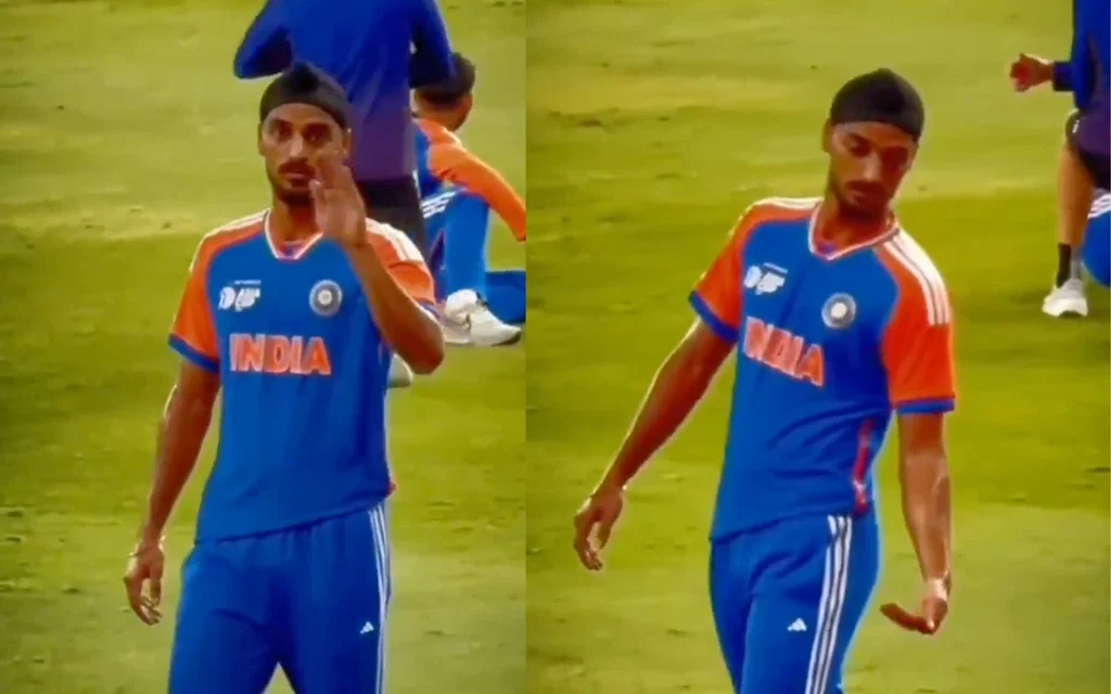 Arshdeep Singh taunts Rauf [Source: @kohli_goat/x.com]
