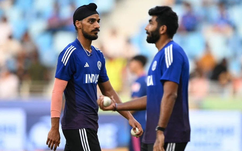 Arshdeep Singh and Bumrah in training - (Source: AFP)
