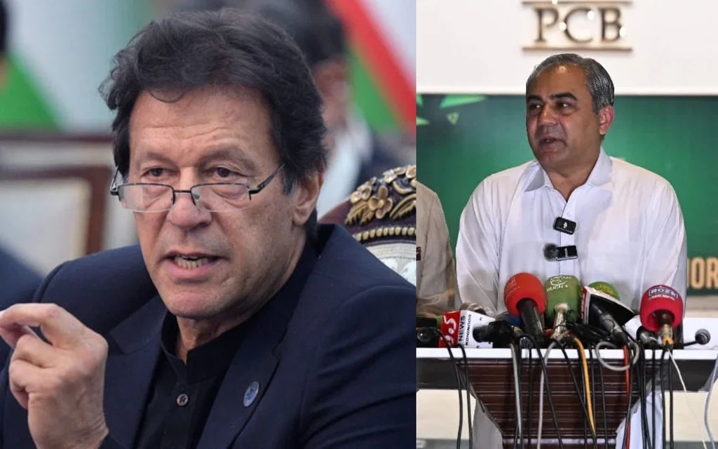 Imran Khan and Mohsin Naqvi (Source:@steve_hanke, PakhtonVoice,x.com)
