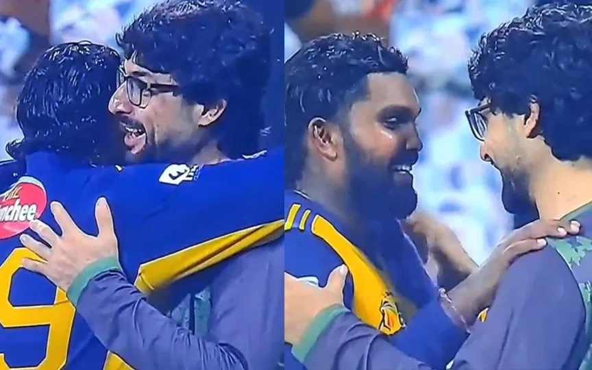 Hasaranga, Abrar hug it out after fiercely mocking each other to settle on-field heat Hasaranga, Abrar hug it out after fiercely mocking each other to settle on-field heat