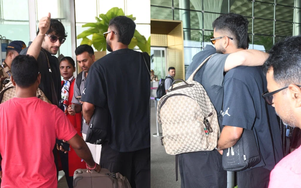 Shreyas Iyer bumps into Ibrahim Ali Khan at Mumbai airport [Source: @BollywoodH/X.com]