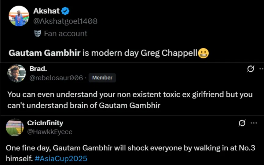 Fan tweets [Source: @rebelosaur006, @Akshatgoel1408, @HawkkEyeee/X.com]
