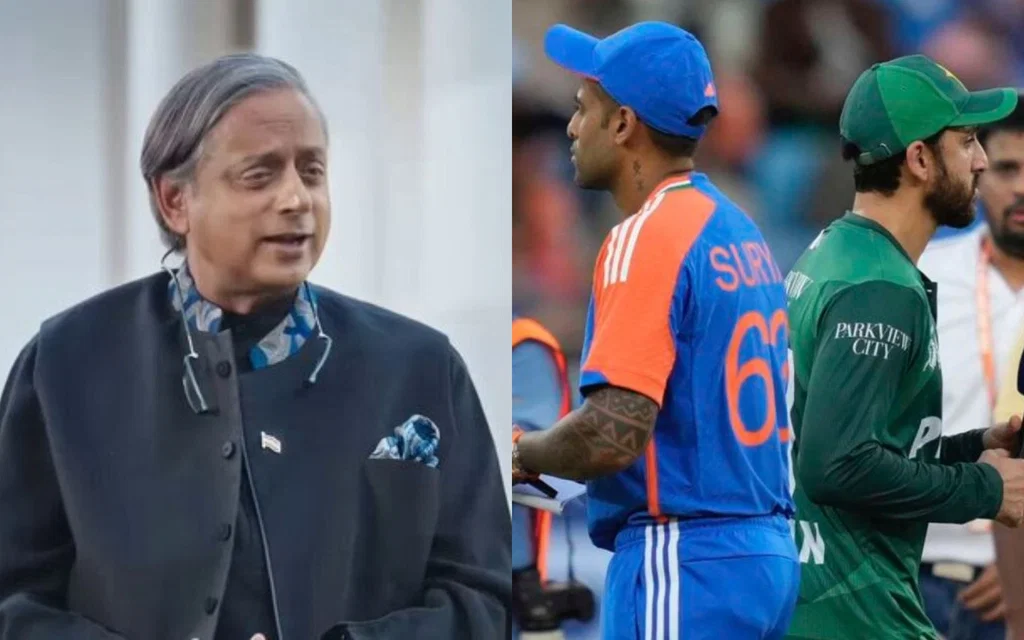 Shashi Tharoor reacts to Asia Cup 2025 handshake controversy [Source: @Shrey__123,  @PratyushP23/X.com]