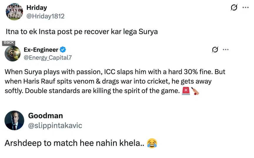 Fan tweet [Source: @Hriday1812, @Energy_Capital7, @slippintakavic/X.com]