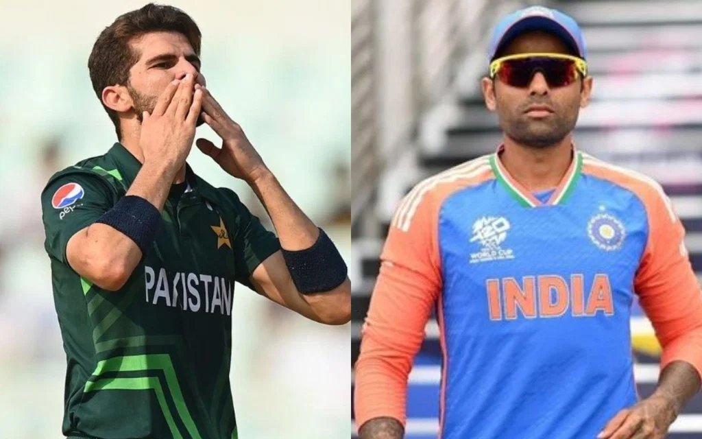 Shaheen Afridi and Suryakumar Yadav [Source: @ImTanujSingh/X.com]