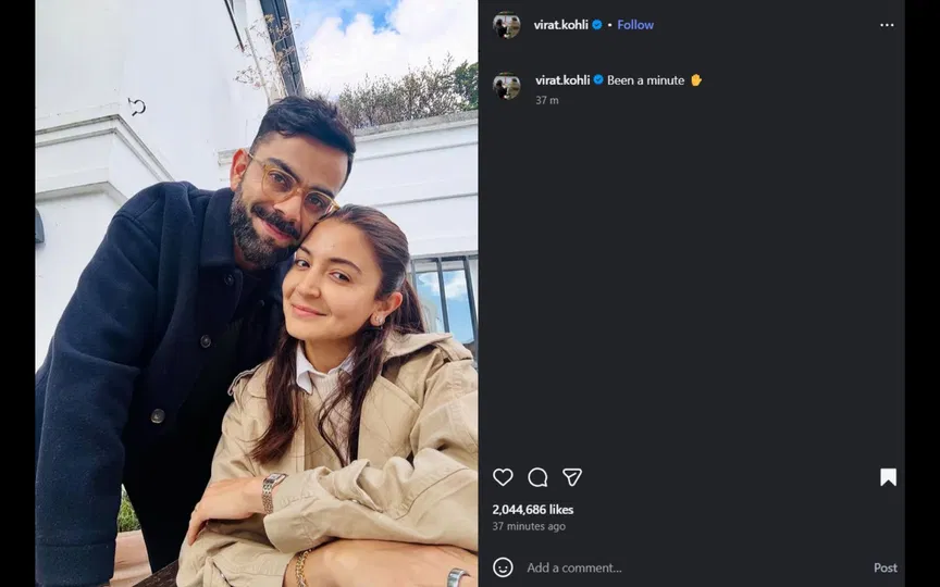 Virat Kohli's Instagram post [Source: Screengrab]
