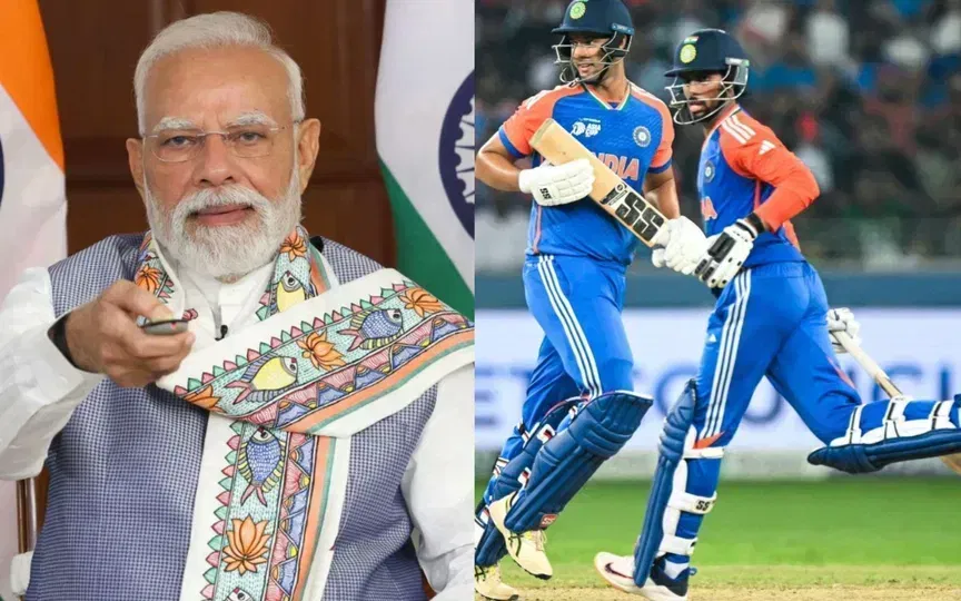 भारत की जीत पर प्रधानमंत्री मोदी [स्रोत: एएफपी फोटो]
