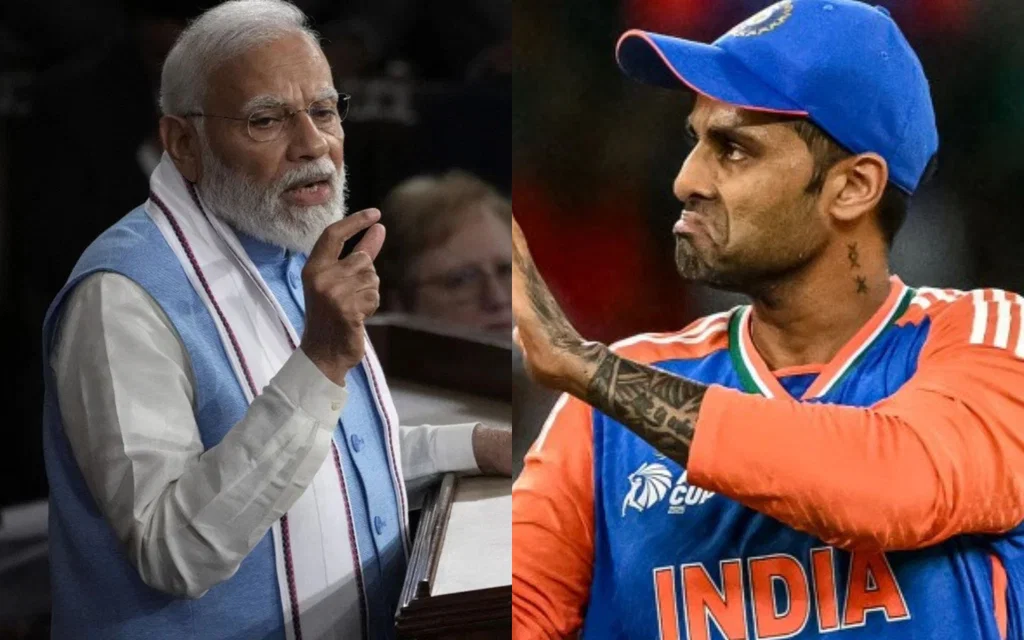 PM Narendra Modi and Suryakumar Yadav [Source: AFP]