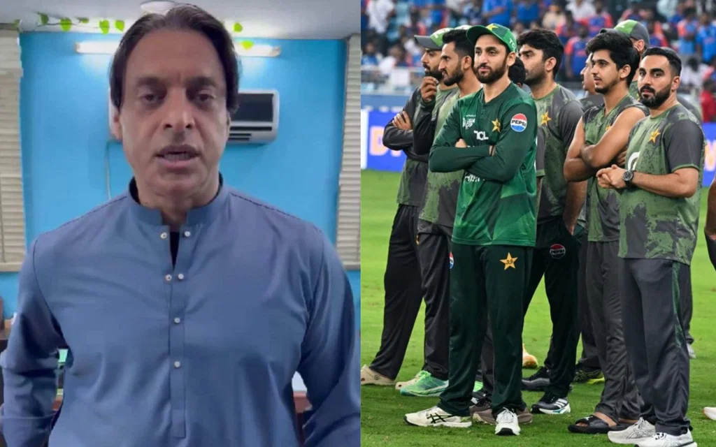Shoaib Akhtar and Pakistan team [Source: @NewsArenaIndia/x, AFP]
