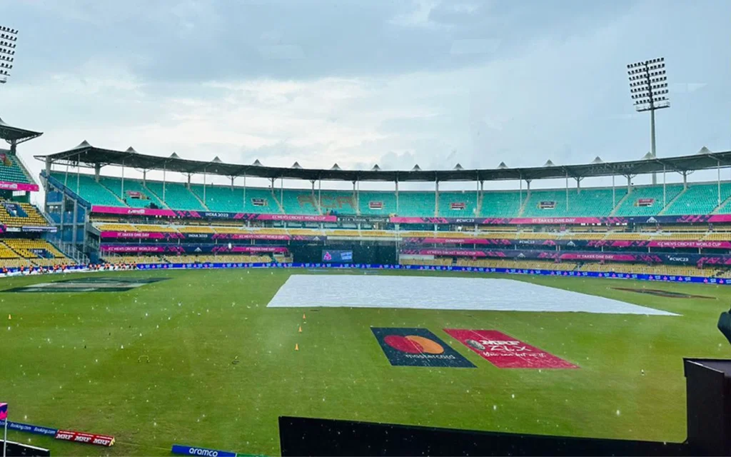 It's currently raining at Barsapara Stadium [Source: @ACBofficials/X]