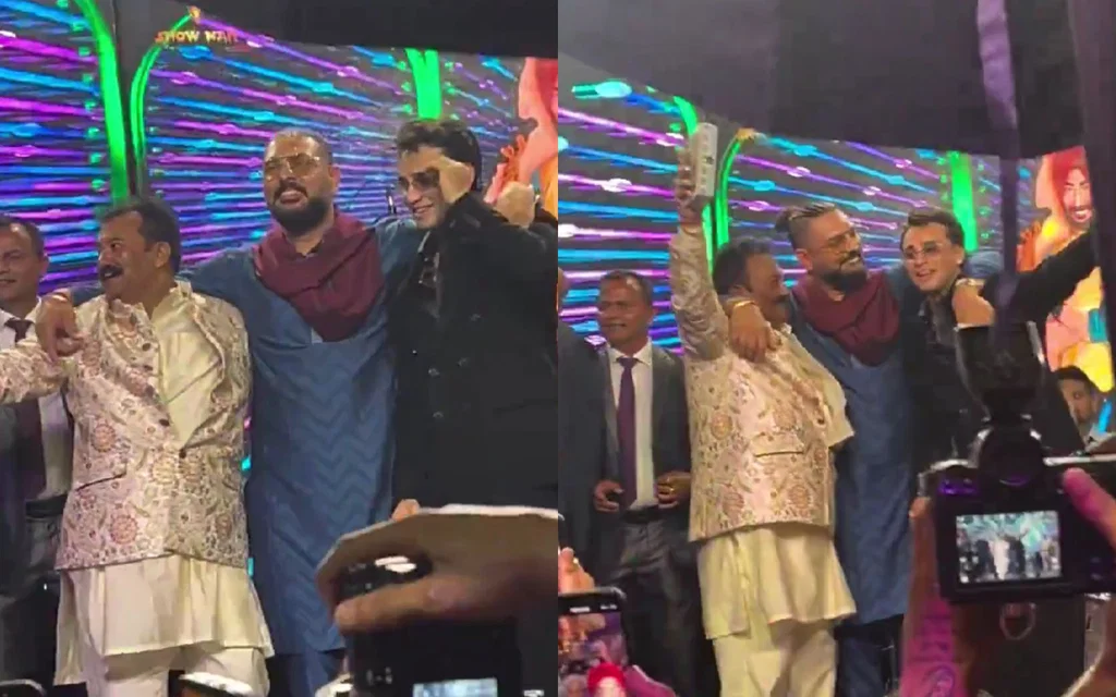 Yuvraj Singh And Abhishek Sharma dancing together (Source: @mufaddal_vohra/x.com)