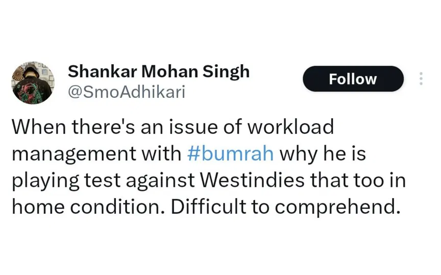 TR 2 on Bumrah. [Source - x.com]