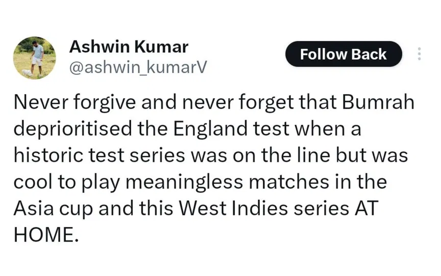 TR 3 on Bumrah. [Source - x.com]