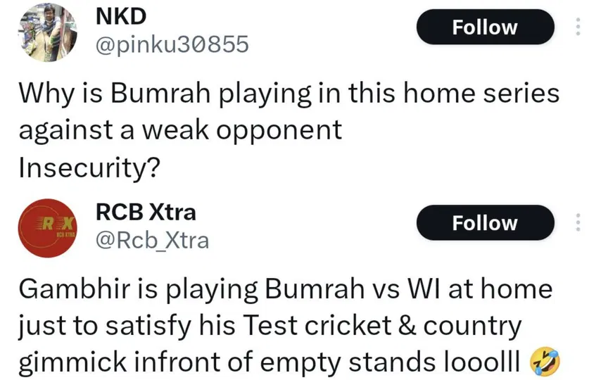 TR 10 on Bumrah. [Source - x.com]