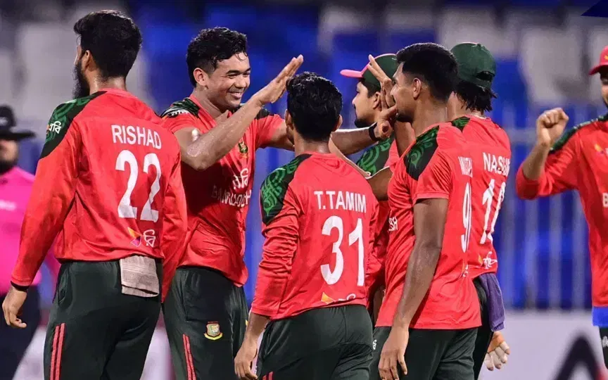 Bangladesh survive Rashid Khan scare to notch up tense win in first T20I