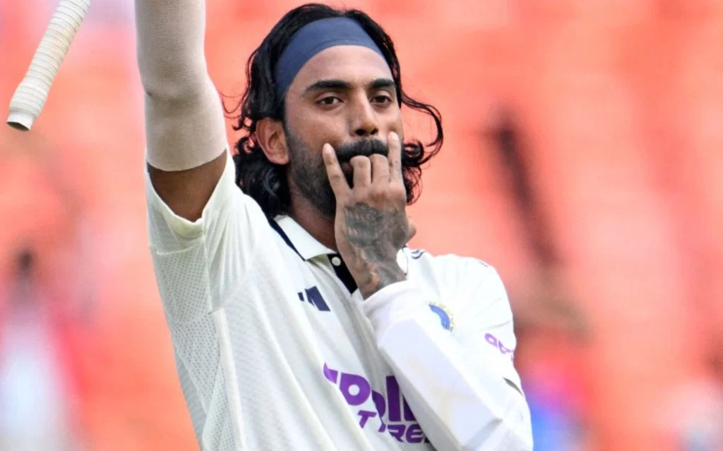 KL Rahul celebration vs West Indies - (Source: AFP)