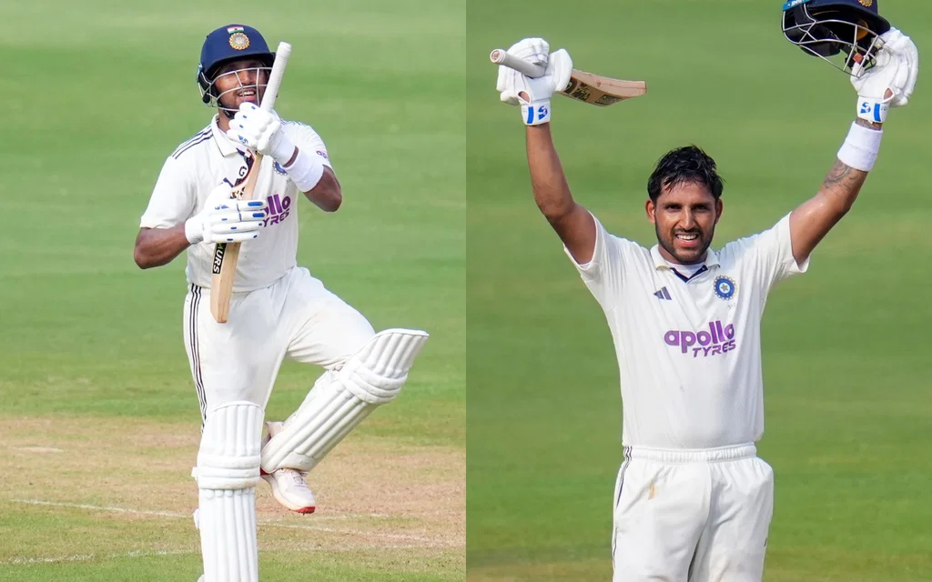 Dhruv Jurel celebrating his century on Day 2 [Source: @BCCI/x]
