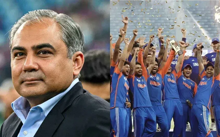 मोहसिन नकवी और भारतीय टीम [स्रोत: @meRahulGupta01, @ImIshant, X.com]