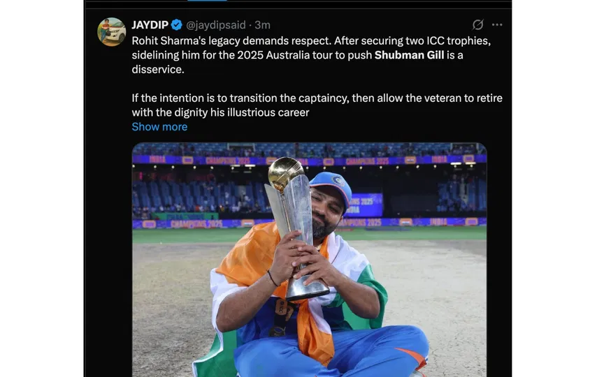 Rohit Sharma (Source:@jaydipsaid,x.com)