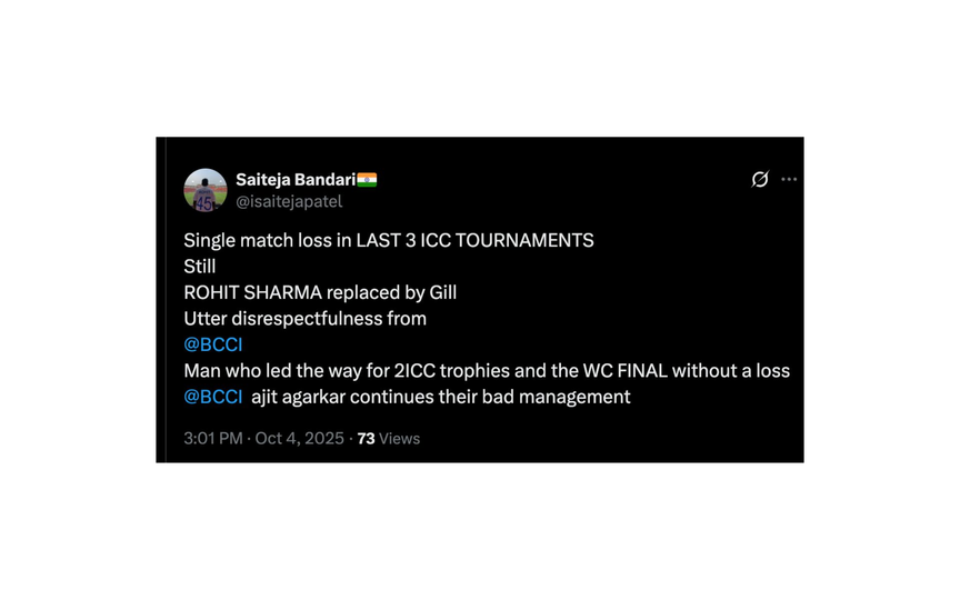 Fans criticize BCCI (Source:@isaitejapatel,x.com)