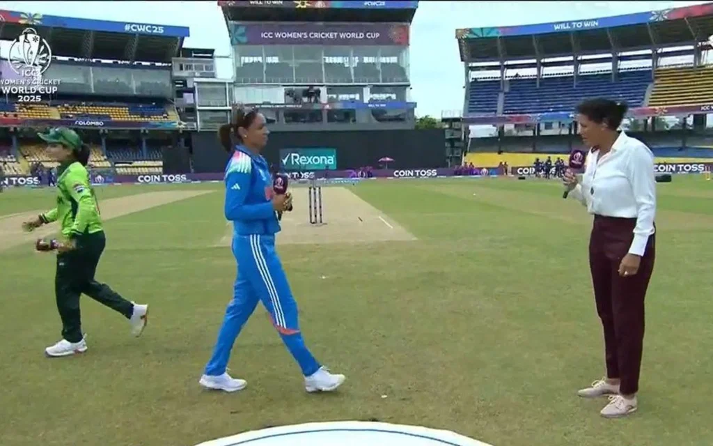 Harmanpreet Kaur during toss- (Source : @Johns/X.com)