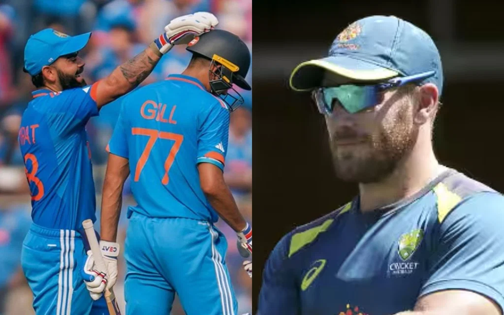 Virat Kohli, Shubman Gill and Aaron Finch [Source: @AaronFinch5/X.com]
