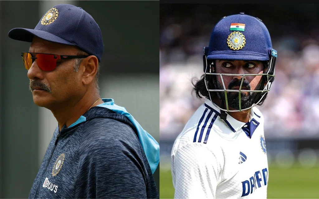 Ravi Shastri and KL Rahul (Source: @BCCI/X.com)