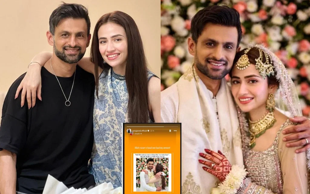 Sana Javed and Shoaib Malik [Source: @XarMad_Official and @aksinghal78/X.com]