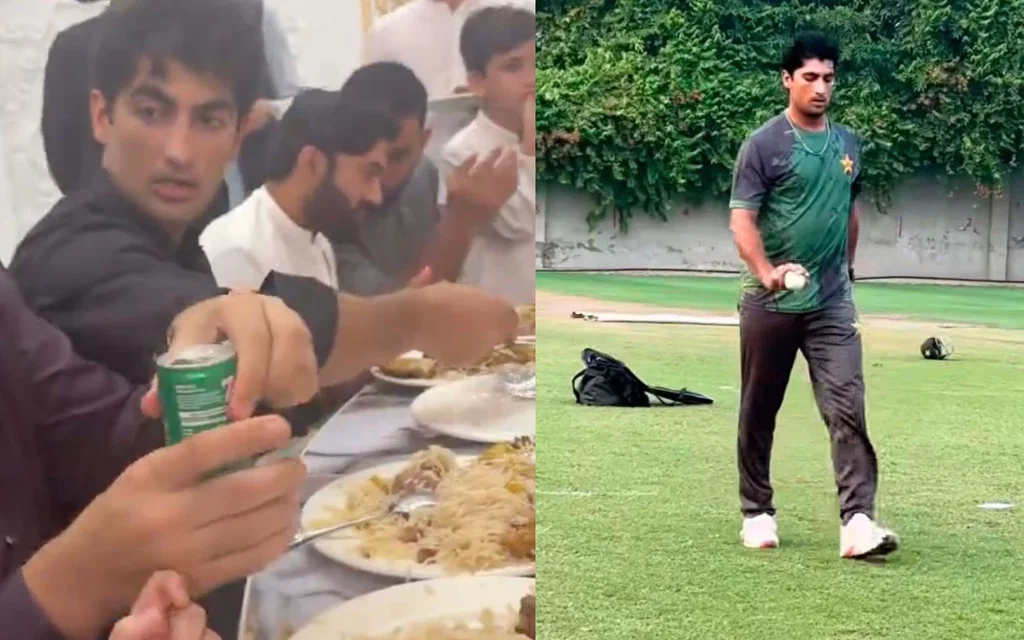 Naseem Shah enjoying Biryani (Source:@BABAR9492/X.com)