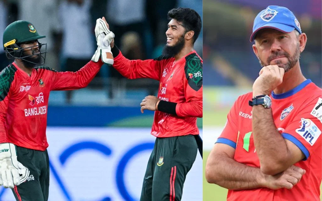 Rishad Hossain and Ponting (Source: AFP)