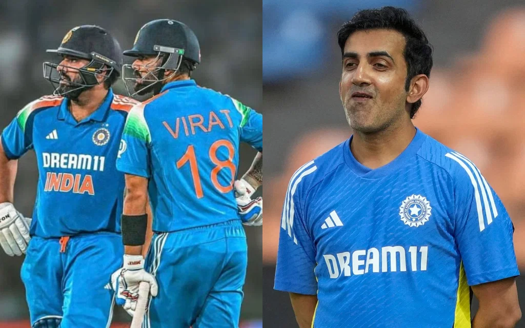 Rohit Sharma, Virat Kohli and Gautam Gambhir [Source: @ghugemuks1/X.com]